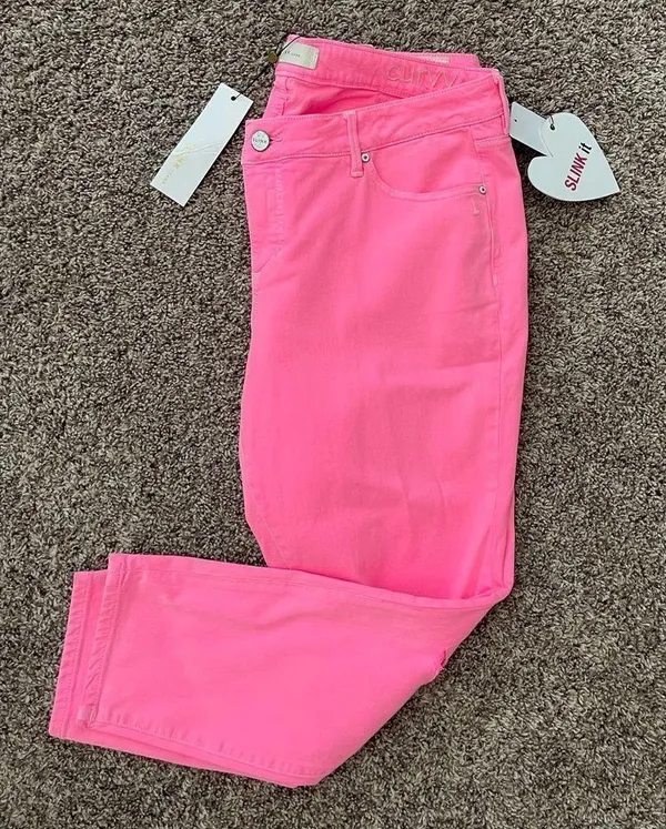 SLINK JEANS Curvy Ankle Jeggings in Hot Pink Size 16 NWT - Image 15