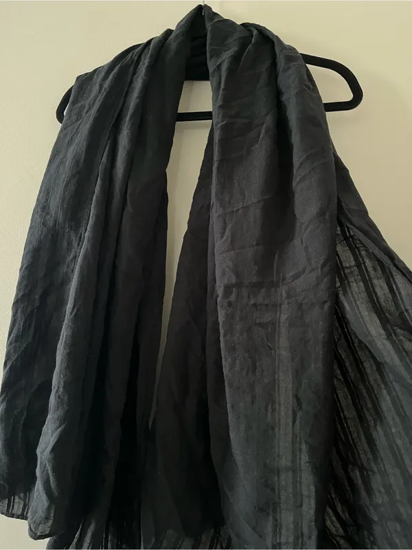 Aerie Black 100% Cotton Oversized Scarf Wrap Crinkle Gauze Lightweight Capsule - Image 3