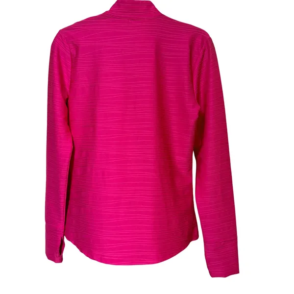 Tommy Bahama Golf Tennis Pink Textured Quarter Zip Pullover Thumbhole Women S - Image 2