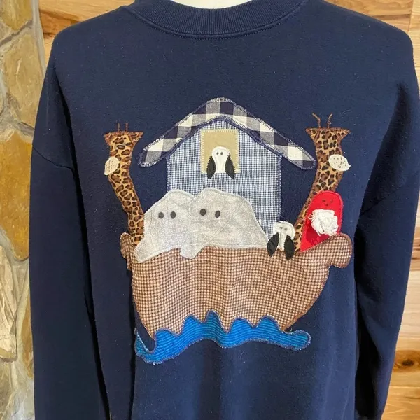 Jerzees Noah’s Ark sweat shirt size Large - Image 2