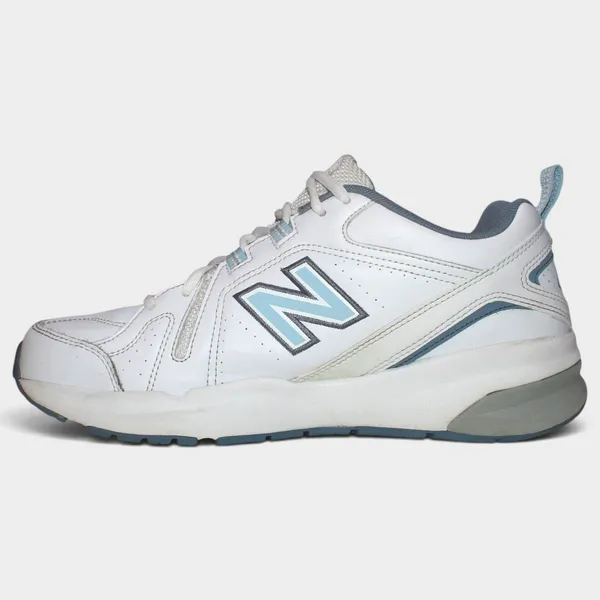 New Balance 608v5 Women 9.5 B White Blue Leather Cross Trainers - Image 3