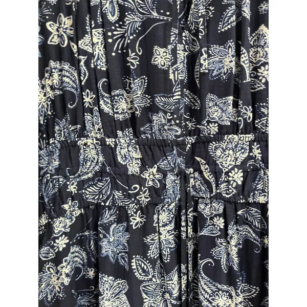 LOFT Paisley Bow Pocket Boho Maxi‎ Dress Blue NWT Size Large - Image 6