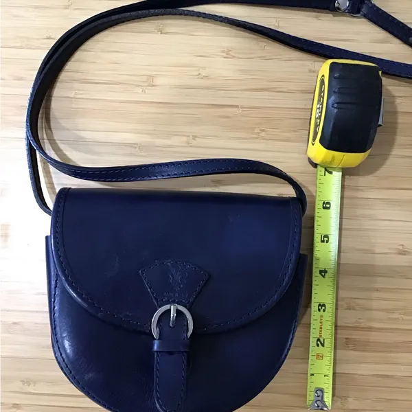Made In Italy Crossbody Bag Handcrafted Italian Leather Handbag Blue - Image 2