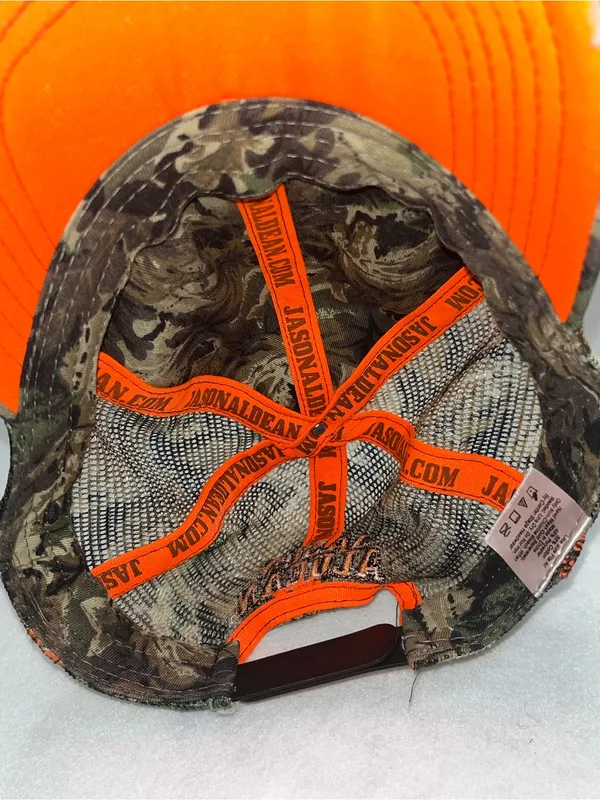 Jason Aldean Mens Camo Mesh Snapback Embroidered JA Logo Trucker Hat Cap - Image 8