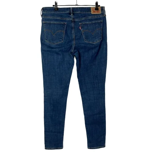 Levi's 711 Skinny Mid Rise Dark Wash Jeans 29‎ - Image 3