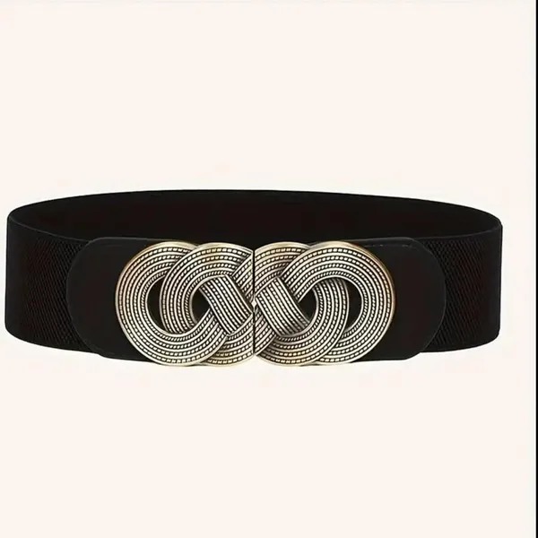 Black‎ Chic Retro-Style Pu Leather Elastic Corset Belt Versatile Waist Strap - Image 9