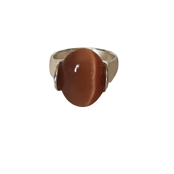 Silver Cats Eye Gemstone Ring - Image 3