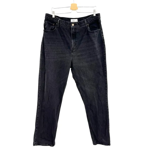 Abercrombie Curve Love Jeans Ultra High Rise 90s‎ Straight Black Size 34 18R - Image 3