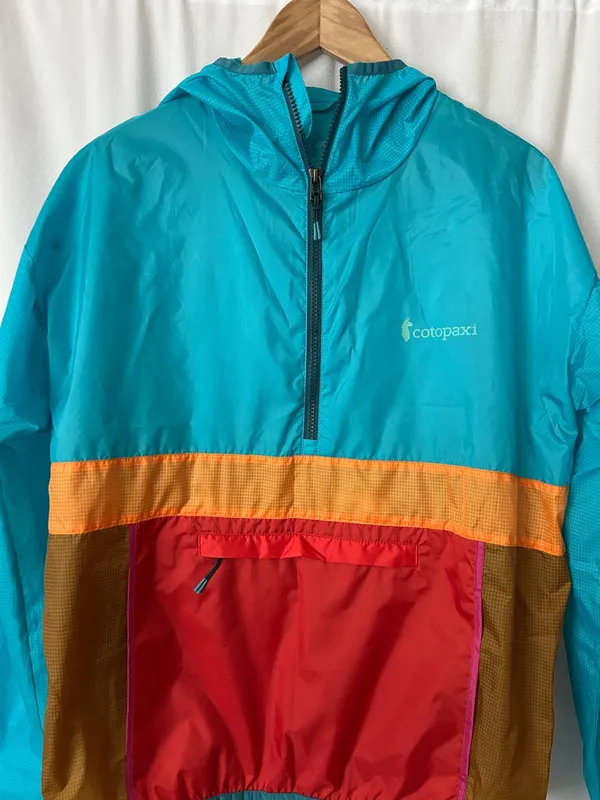 cotopaxi Teal Blue Lightweight Hooded Half-Zip Windbreaker Jacket Coat *Size L* - Image 3