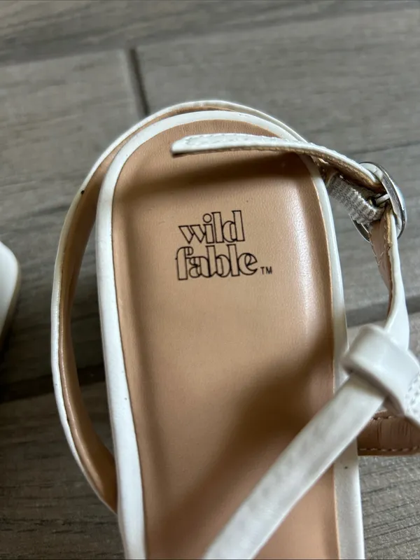 wild fable White Strappy Square-Toe Heeled Sandals - Image 2