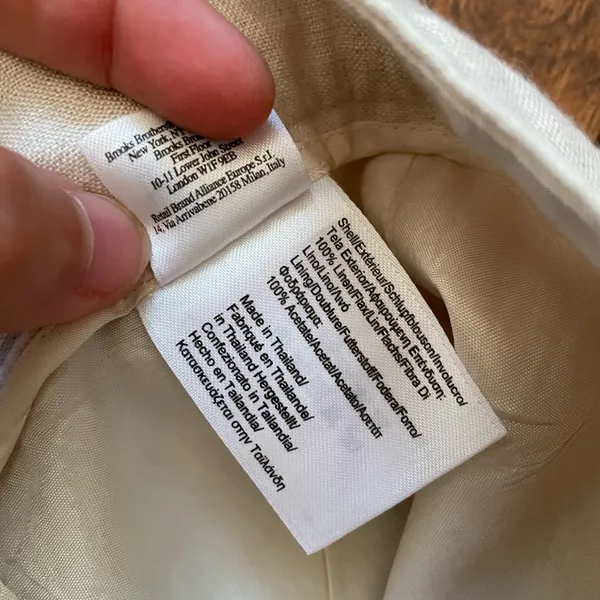 💥Brooks Brothers 100% Linen A-Line Skirt Cream Natural Pockets Size 8💛 - Image 8