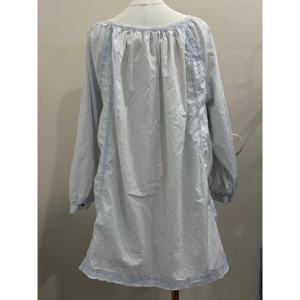 We‎ The Free Blue White Striped Relaxed Tunic or Mini Shirt Dress Large NEW Boho - Image 7