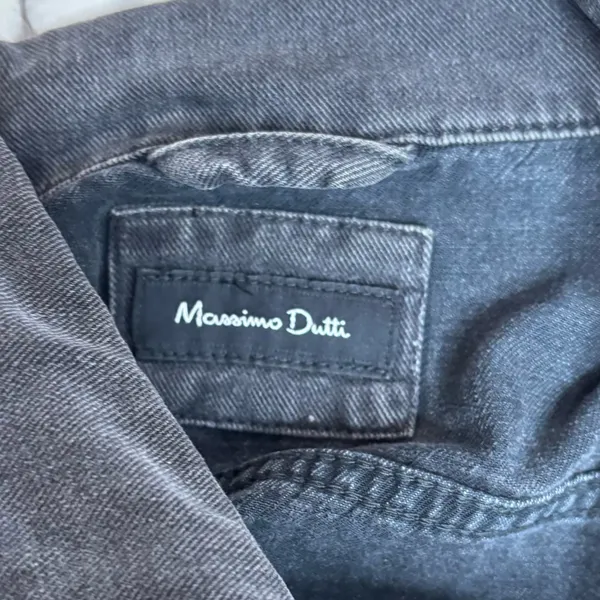 Massimo Dutti Black Button up denim jean jacket size medium casual - Image 4
