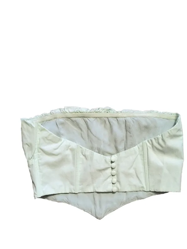 White Fox Pastel Green Bustier Crop Top Size Small - Image 3