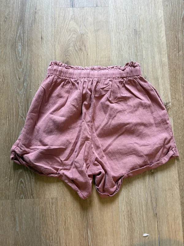 Pink Paperbag Linen Shorts - Image 4