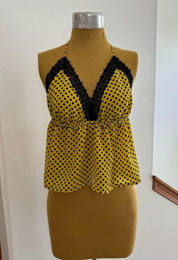 Homemade summer women's yellow top, size M - Image 2