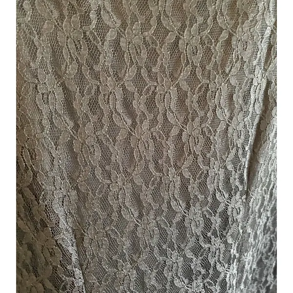 Tango Mango Black Patterned 3/4 Sleeve Lace Back Sheer Sleeves Blouse‎ Size L - Image 3