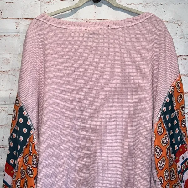 We The Free Free people blossom print Dolan balloon sleeve top mixed paisley thermal top - Image 7