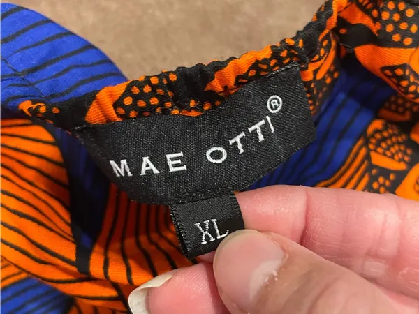 Cute cotton puff sleeve African ankara crop top tie wrap closure Mae Otti - Image 3