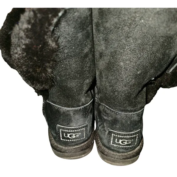 Ugg Womens Black Bailey Button Bling Boots‎ 7 - Image 3
