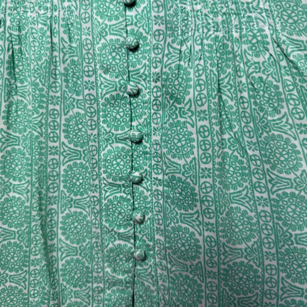Maeve‎ Anthropologie Women Tunic Tank Top XS Green Medallion Pintuck Sleeveless - Image 10