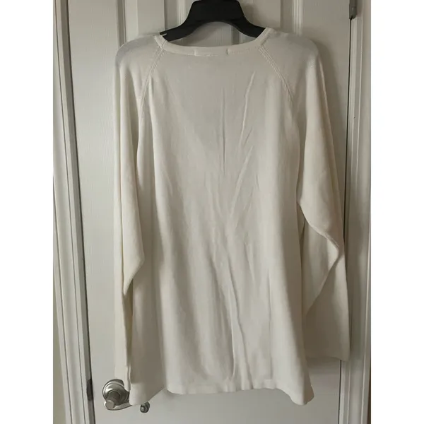 Chestnut Hill Solid White Cardigan, $20, Size 2X, B50 - Image 4