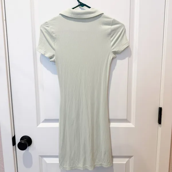 Abercrombie & Fitch Y2K‎ Ribbed Polo Mini Dress XS Button Down Green Preppy - Image 4