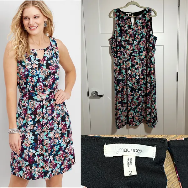 2X Plus size mid-length dress - Image 2