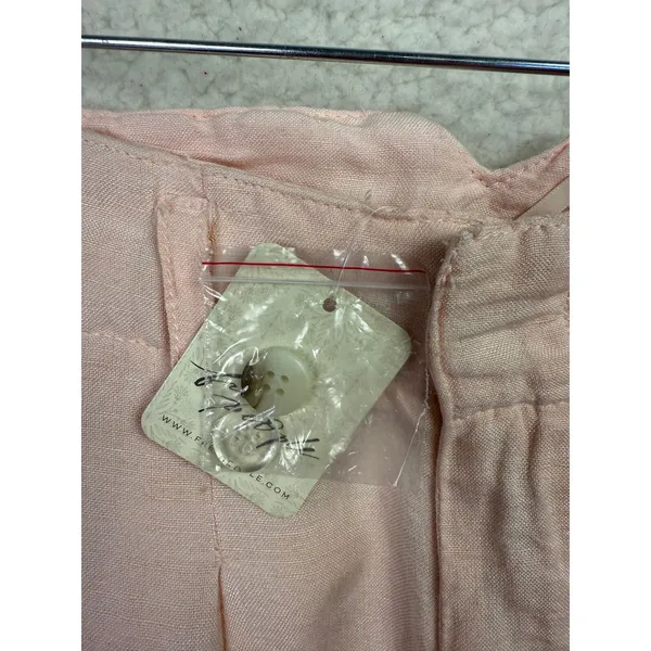 FREE PEOPLE Calla Linen High Waist‎ Bermuda Shorts Sz 2 Pink NEW Coastal Grandma - Image 7