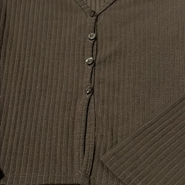 Hollister Brown Ribbed Crop Top - Image 3