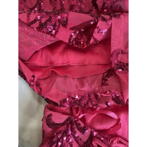 Crystal Sky Pink Sequin Mini Dress Women's L Sparkly Swiftie Spaghetti Strap NWT - Image 9