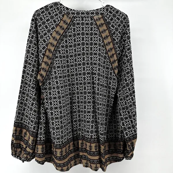 Anthropologie 11 1 Tylho Aubina Peasant Blouse Relaxed Fit Boho Black Medium - Image 5