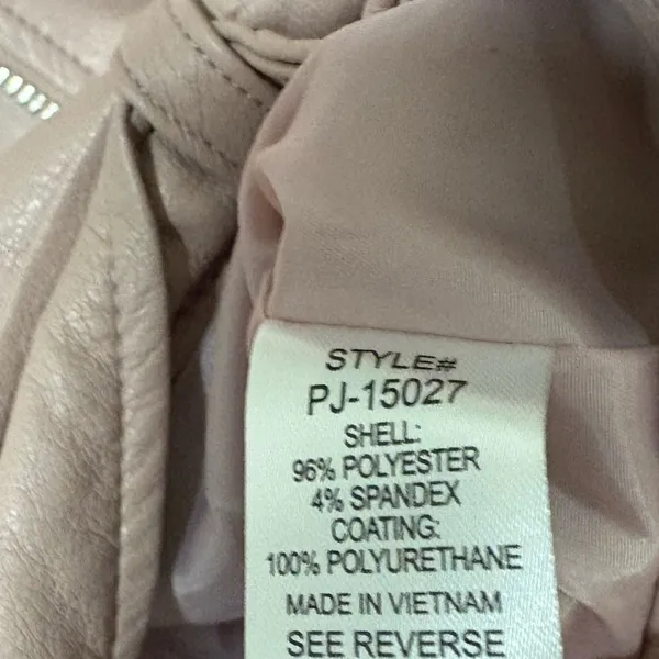 Zenana‎ Blush Star Moto Belted Jacket Size Small - Image 6