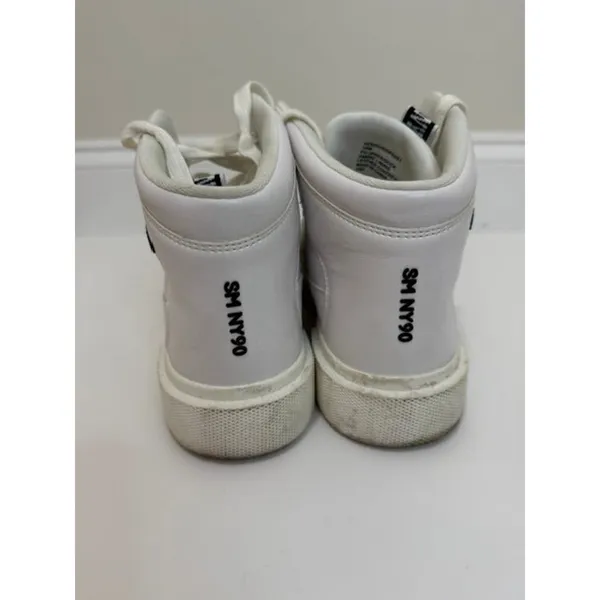 Steve Madden SM NY90 High Top Sneakers White Black Sz10 - Image 3