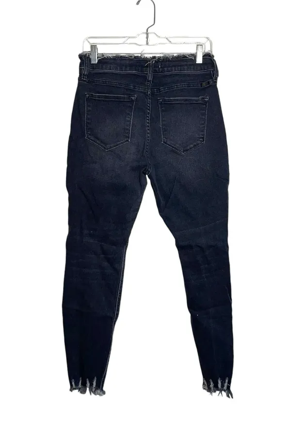 KanCan Charcoal Black High Rise Frayed Waist Skinny Jeans - Image 7