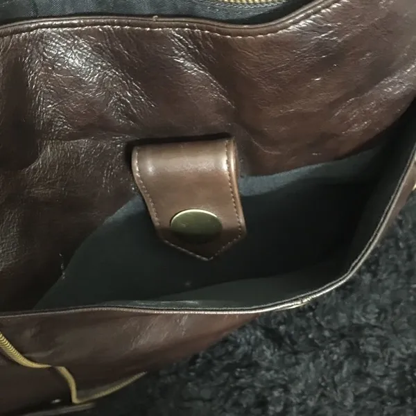 Unzip to expand! ACP High End Chocolate Brown Genuine‎ Leather Bag! - Image 9