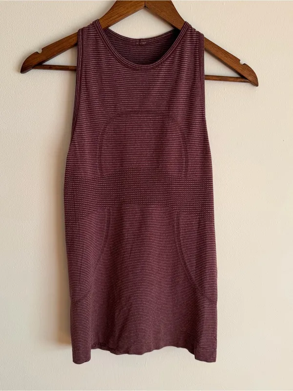 Lululemon Run Swiftly Tech Tank Tonka Stripe Heathered Bordeaux Drama Bordeaux 6 - Image 8