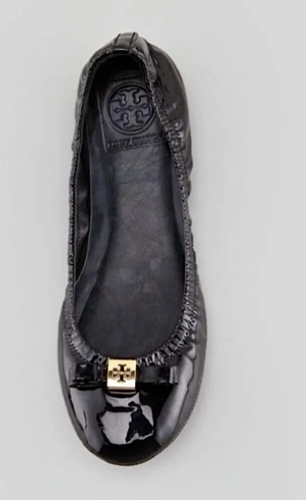 Tory Burch Eddie Bow Patent Leather Ballerina Flats - Image 3