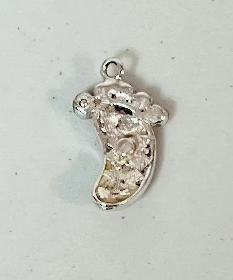Silver Pink Diamond Diamonds Y2K Foot Necklace Charm Pendant Jewelry 🎀👣 - Image 2