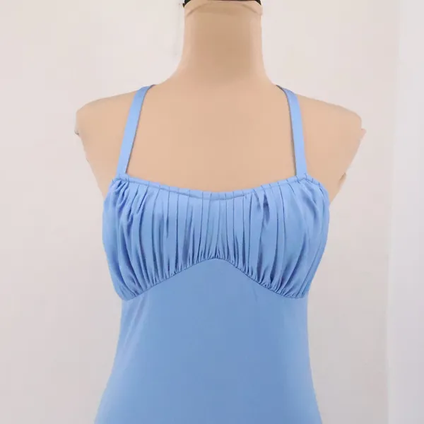 Ryan‎ Keith Vintage 70s Halter Maxi Dress Jacket Womens Size 6 Blue Babydoll Y2K - Image 12