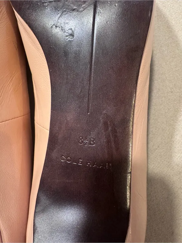 Cole Haan Nude Leather Mid Heel Pumps - Image 7