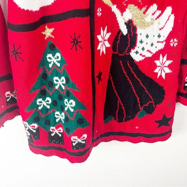 NUTCRACKER Red Long Sleeves Christmas Graphic Prints Sweater Medium - Image 10