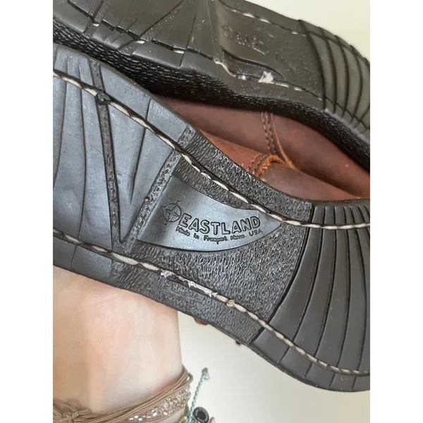 Eastland Brown Leather Boat Shoes size 8 Rugged Preppy Coastal Timeless Workwear - Image 6