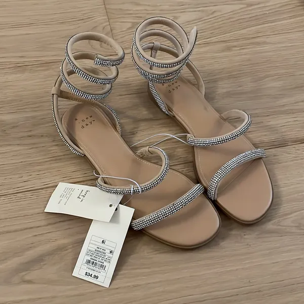 A new day silver Althea ankle wrap embellished sandals - Image 3