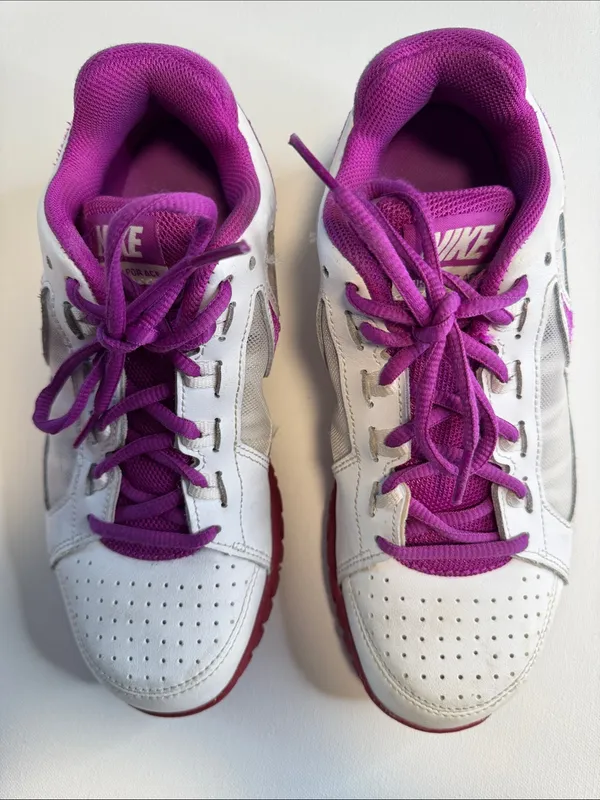 Nike Women’s White and Purple Air Vapor Ace Sneakers - Image 4