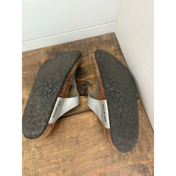 Birkenstock Gizeh Women's Thong Sandals Silver‎ Casual size 7.5 - Image 5
