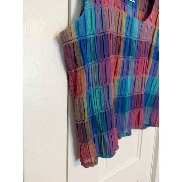 Vintage Avon Fashions Plaid 2 Piece Set Crop Top Midi Skirt Multicolor VTG M/L - Image 11