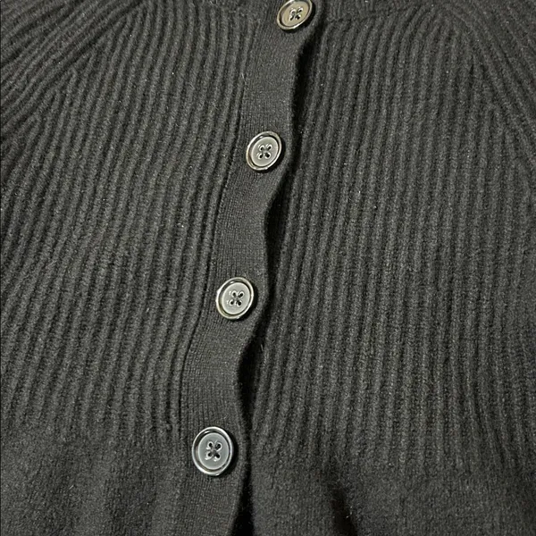 Banana Republic Black Ribbed Cardigan Size Medium Wool Cashmere Blend - Image 7