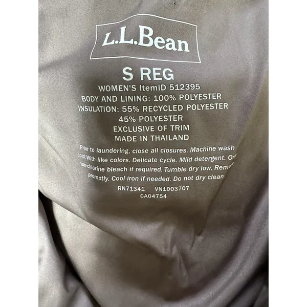 L.L. Bean Mountain Classic Puffer Jacket‎ Taupe Brown/Gray Birch Women's Small - Image 9