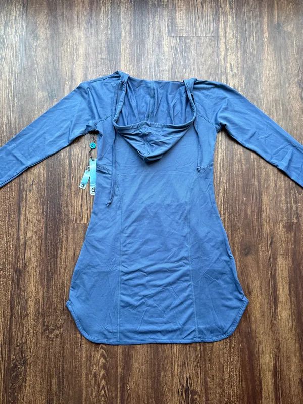 NWT Women’s Wave Life Aqua Spray Blue Long Sleeve Hoodie Cover Up - Size XS - Image 4